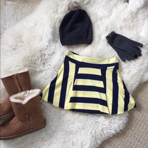 Shawn Yellow and Blue Striped Mini Skirt Small New - Picture 2 of 9